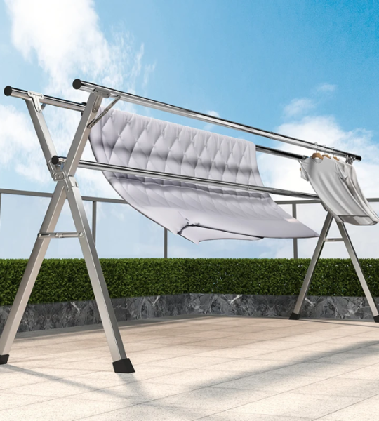 Séchoir à linge pliable en acier inoxydable