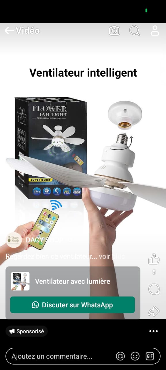 Ventilateur plafonnier intelligent